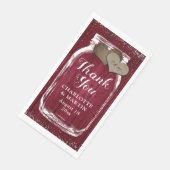 Rustieke Bourgondische Mason Jar Wood Dank u bruil Servet (Hoek)