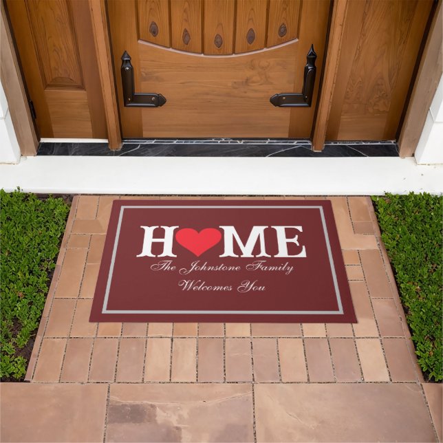 Rustieke Bourgondische naam Cool Love Ons huis Out Deurmat (Buiten)