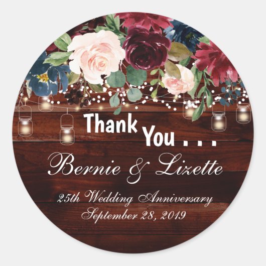 Rustieke Bourgondische Navy Stickers donker hout (Voorkant)