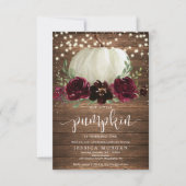 Rustieke Bourgondische pompoen eerste verjaardag u Kaart (Voorkant)