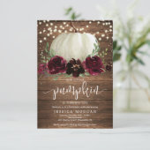 Rustieke Bourgondische pompoen eerste verjaardag u Kaart (Staand voorkant)