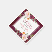 Rustieke Bourgondische roze bloemenbruiloft Vrijge Servet (Hoek)