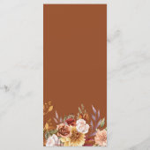 Rustieke Bourgondische Terracotta Bloemige Bruilof Menu (Achterkant)