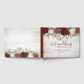 Rustieke Bourgondische Waterverf Bloemen Rozen bru Gastenboek (Volledig)