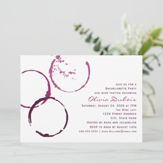 Rustieke Bourgondische wijnvlek bruiloft vrijgezel Kaart (Staand voorkant)