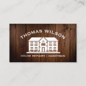 Rustieke Bouw Handyman Carpenter Gereedschap Hout Visitekaartje (Voorkant)