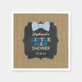 Rustieke Bow Stropdas Little Man Oh Boy baby showe Servetten (Voorkant)