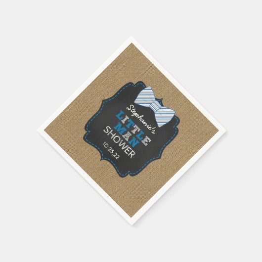Rustieke Bow Stropdas Little Man Oh Boy baby showe Servetten (Hoek)