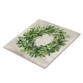 Rustieke Boxwood Berries Neutrale  Waterverven Tegeltje (Zijkant)