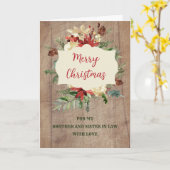 Rustieke broer en zuster in de wet Vrolijk Kerstfe Kaart (Gele Bloem)