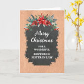 Rustieke broer en zuster in de wet Vrolijk Kerstfe Kaart (Gele Bloem)