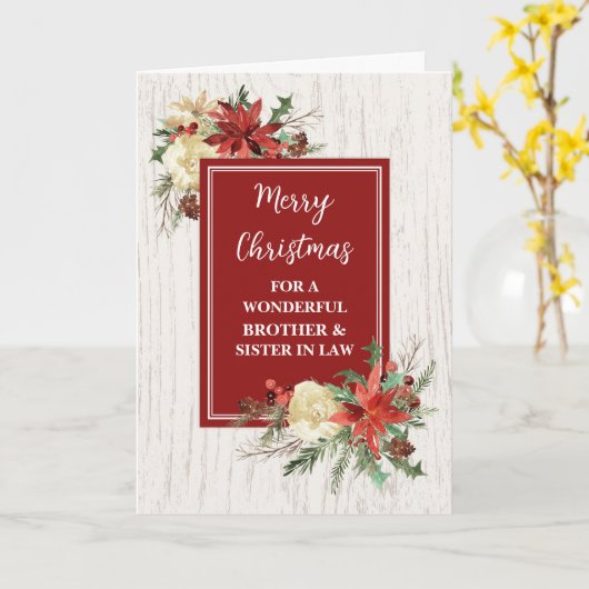 Rustieke broer en zuster in de wet Vrolijk Kerstfe Kaart (Gele Bloem)