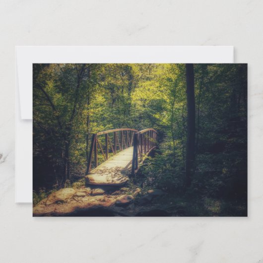 Rustieke brug betoverde bos bossen Foto Notitiekaartje (Voorkant)