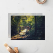 Rustieke brug betoverde bos bossen Foto Notitiekaartje (Voorkant / Achterkant in situ)
