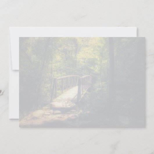 Rustieke brug betoverde bos bossen Foto Notitiekaartje (Achterkant)