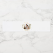 Rustieke bruid & bruidegom dank u bruiloft foto waterfles etiket (Enkel label)