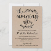 Rustieke bruidsbrunch de ochtend na de bruids kaart (Voorkant)