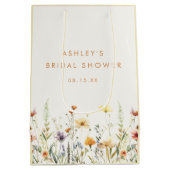 Rustieke bruidschieter met wilde bloemen medium cadeauzakje (Achterkant)