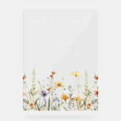 Rustieke Bruidsdouche met Wilde Bloemen Acryl Bord (Voorkant)
