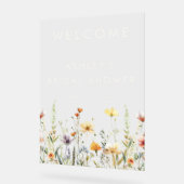 Rustieke Bruidsdouche met Wilde Bloemen Acryl Bord (Hoek)