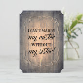 Rustieke bruidsmeisje / Maid of Honor Voorstel Kaart (Staand voorkant)