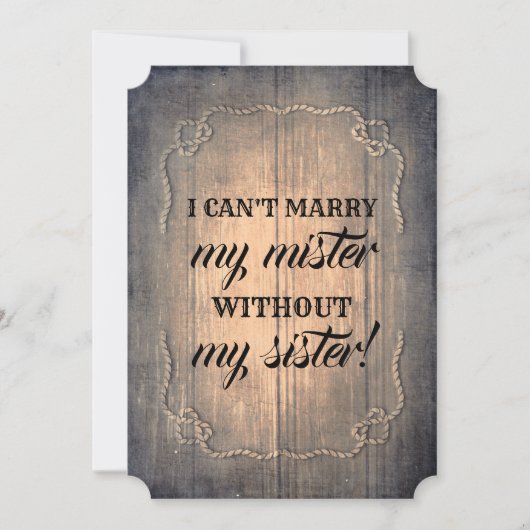 Rustieke bruidsmeisje / Maid of Honor Voorstel Kaart (Voorkant)