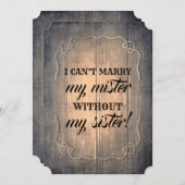 Rustieke bruidsmeisje / Maid of Honor Voorstel Kaart (Voorkant / Achterkant)