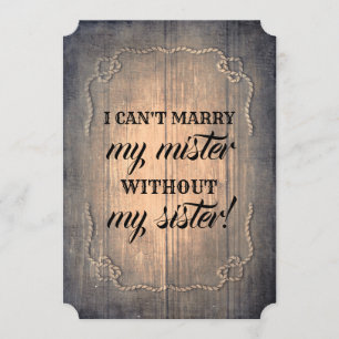 Rustieke bruidsmeisje / Maid of Honor Voorstel Kaart