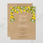 Rustieke bruilocht brunch citroenen bloesem bruids aankondigingskaart (Voorkant / Achterkant)