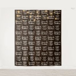 Rustieke Bruiloft Achtergrond Stap en Herhaal Bann Wandkleed