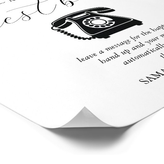 Rustieke bruiloft Audio Gastboek Teken Poster (Hoek)