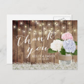 Rustieke bruiloft Bedankt Hydrangea & Baby's Breat Briefkaart (Voorkant / Achterkant)