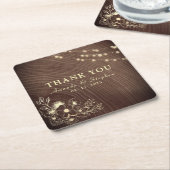 Rustieke bruiloft Bedankt Papier Onderzetter (Schuin)