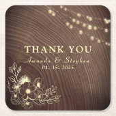 Rustieke bruiloft Bedankt Papier Onderzetter (Voorkant)
