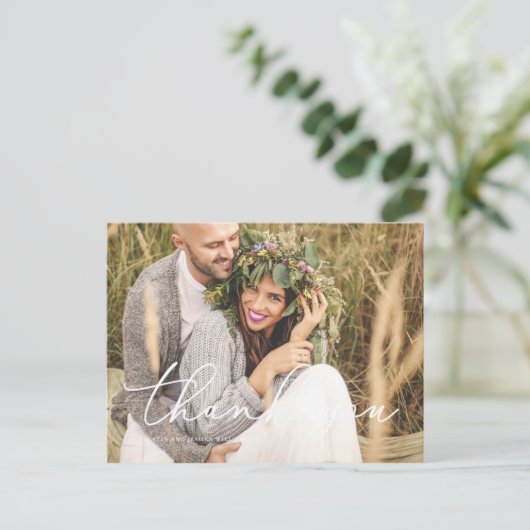 Rustieke bruiloft Bedankt Post Kaart (Staand voorkant)