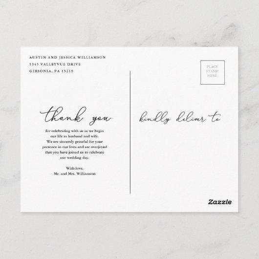 Rustieke bruiloft Bedankt Post Kaart (Achterkant)