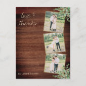 Rustieke bruiloft Bedankt Trendy Fotocollage Briefkaart (Voorkant)