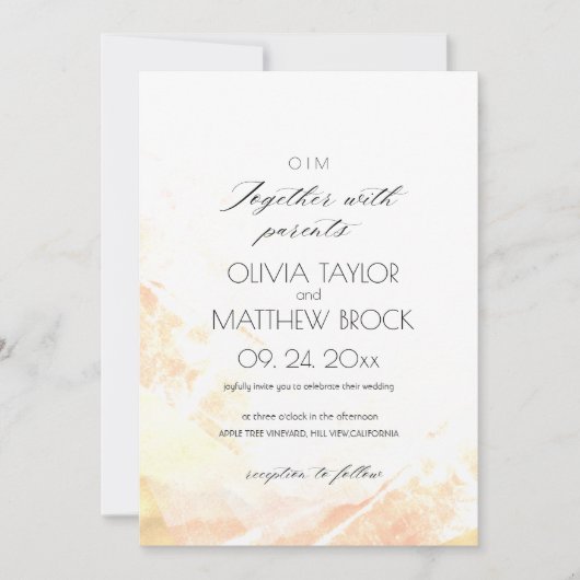 Rustieke Bruiloft Berg Sunset Beige Bruiloft Kaart (Voorkant)