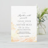 Rustieke Bruiloft Berg Sunset Beige Bruiloft Kaart (Staand voorkant)