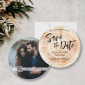 Rustieke bruiloft Bewaar de datum Foto met website Kaart