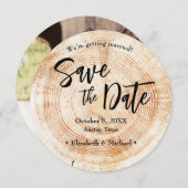 Rustieke bruiloft Bewaar de datum foto QR code web Kaart (Voorkant / Achterkant)