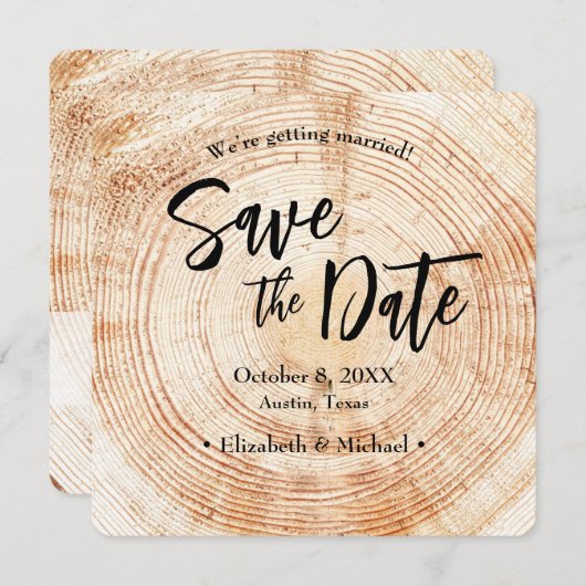 Rustieke bruiloft Bewaar de datum met QR code webs Kaart (Voorkant / Achterkant)