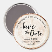 Rustieke bruiloft Bewaar de datum Wood Slice op ma Magneet (Voorkant / Achterkant)