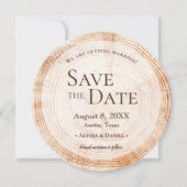 Rustieke bruiloft Bewaar de datumfoto Wood Tree Ba Kaart (Voorkant)