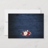 Rustieke Bruiloft Blauw Houten Lichten Kruiken Blo RSVP Kaartje (Achterkant)