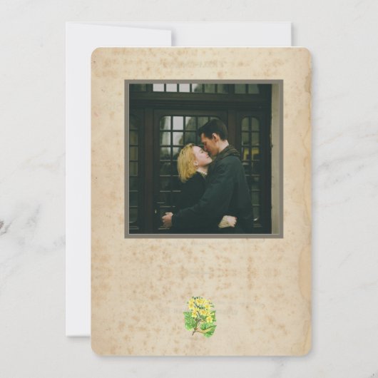 Rustieke Bruiloft Bloemen Kaart Invitation (Achterkant)