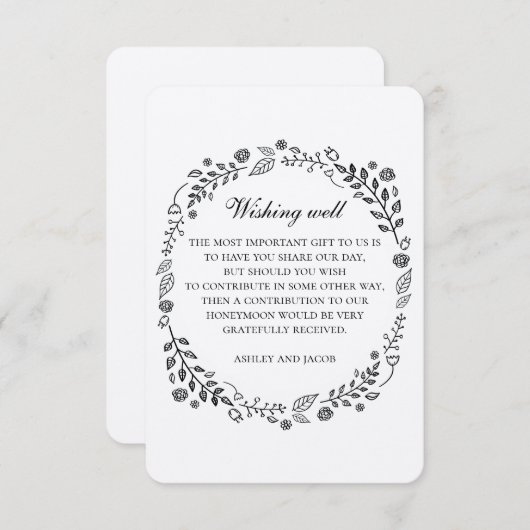 Rustieke bruiloft. Bloemenkraft wenst het goed. La Informatiekaartje (Voorkant / Achterkant)