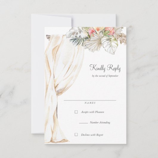 Rustieke bruiloft boog RSVP antwoord (Voorkant)