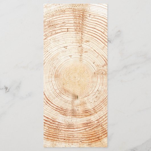 Rustieke Bruiloft Boom Hout Graan Custom Menu (Achterkant)