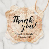 Rustieke bruiloft boom schors dank U Bedankjes Labels (Achterkant)